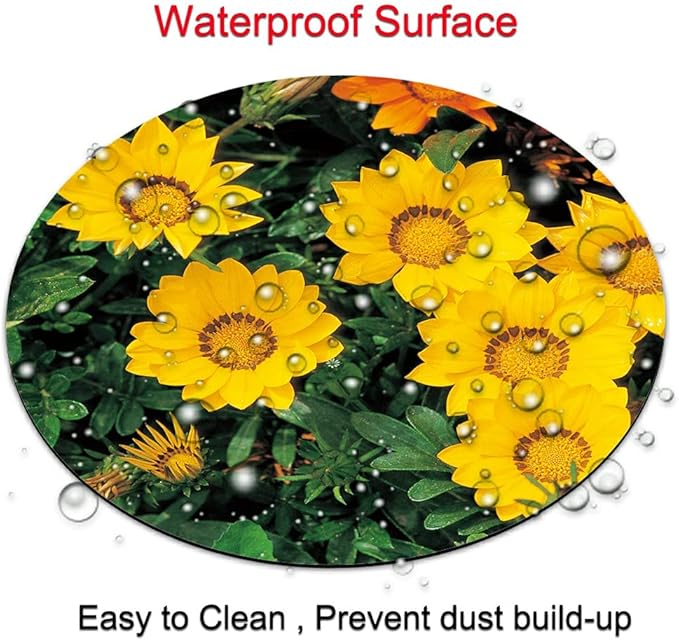 Sunflower Round Mousepad, Personalized Custom Design Mouse Pads，Cute Waterproof Circular Non-Slip Rubber Base Small Mouse Pad， Mousepad for Laptop Computers, 7.9 x 7.9 x 0.12 Inch (sunflower2)