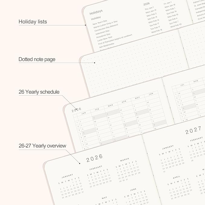 And Per Se 2026 Planner, 15 Months Hardcover Daily, Weekly & Monthly Planner, A5 size, 100GSM Thick Paper, Back Pocket, 5.7" x 8"(Botanical Floral)