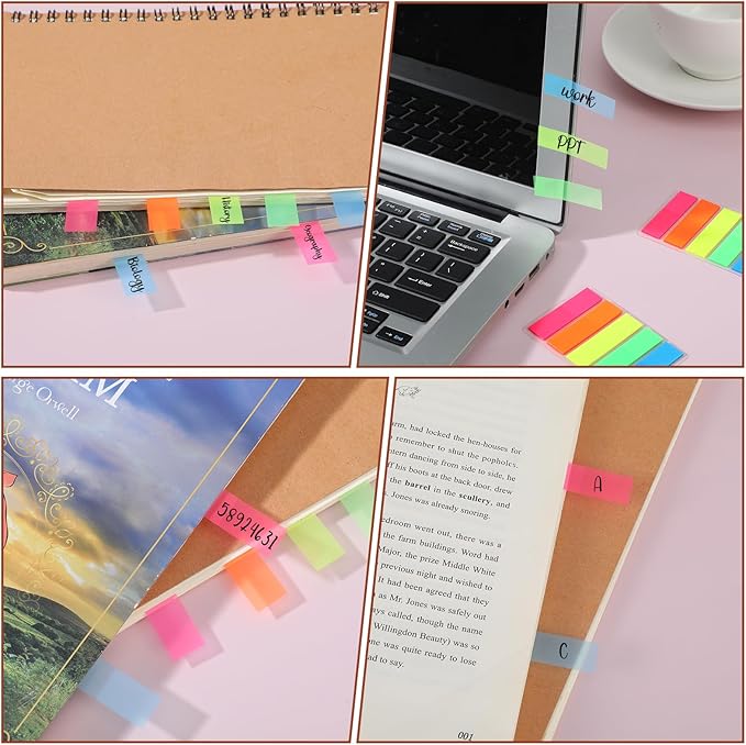 1500 Pcs Sticky Notes, Small Sticky Notes Self-Stick Note Pads Colored Stickers Colored Labels Tabs Bright Colors Rectangular Index Tabs for Books Page Markers