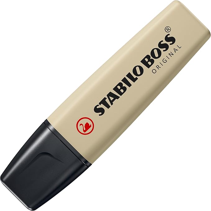 STABILO Highlighter BOSS ORIGINAL NatureCOLORS - Pack of 4 - Mud Green, Sienna, Umber, Black