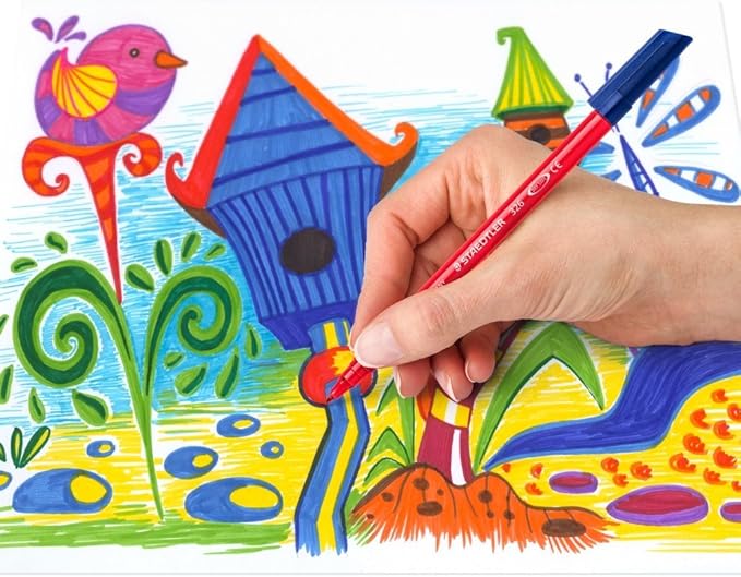 STAEDTLER 326WP20AC Noris Club Fibre-Tip Pen with Wallet - Assorted Colours, Pack of 20