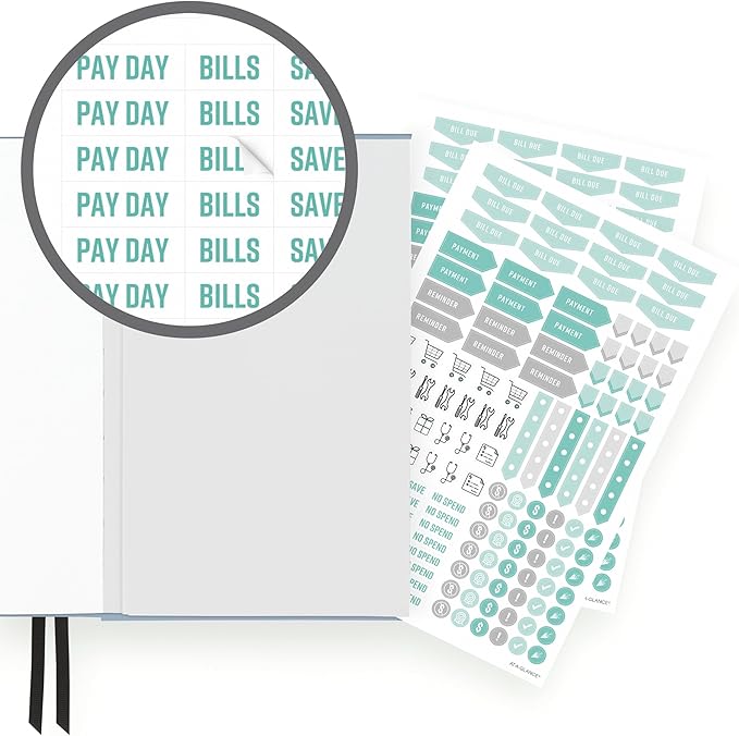 AT-A-GLANCE Budget Planner, Undated Bill Organizer, Weekly & Monthly Expense and Savings Tracker, 5-3/4" x 8-1/4", Foundation, Blue (FDB-200)