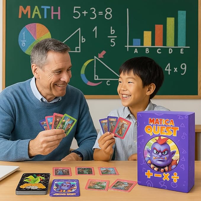 Matica Quest: The Fantasy Math Card Game for Kids Ages 7+, Educational Strategy Game on Place Value & Probability, Fun Family or Classroom Play, 2–6 Players