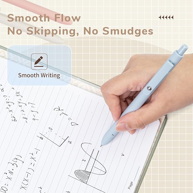 Gel Pens, 5 Pcs 0.5mm Fine Point Smooth Writing Japanese Cute High-End Series Black Ink Pens for Journaling Note Taking, School Office Supplies for Women Men (5 Pcs Morandi)