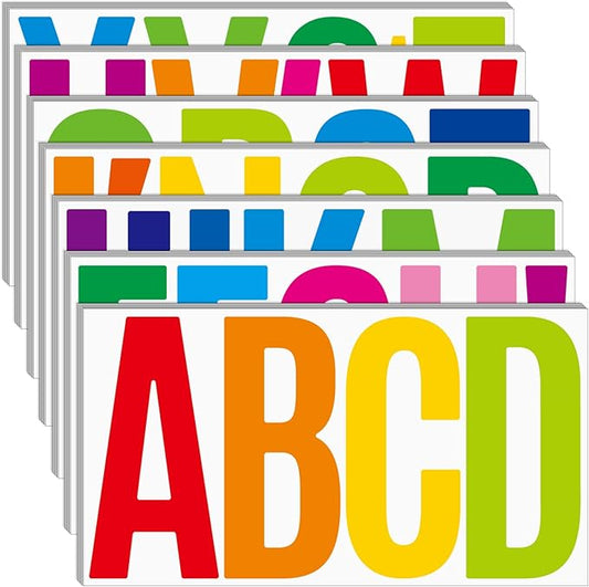 Bemeol 190 Pcs 35 Sheets Bulletin Board Letters for Classroom Large 6 Inch Alphabet Letter Stickers Self Adhesive Letters for Bulletin Board Display Home School(Colorful)
