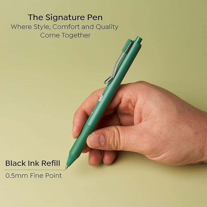 BLIEVE - Colored Gel Pens With Cool Matte Finish, Aesthetic and Cute Pens With Smooth Writing For Journaling And Bible Note Taking No Bleed Through, Cute School Supplies 8 Pack (Black Ink)