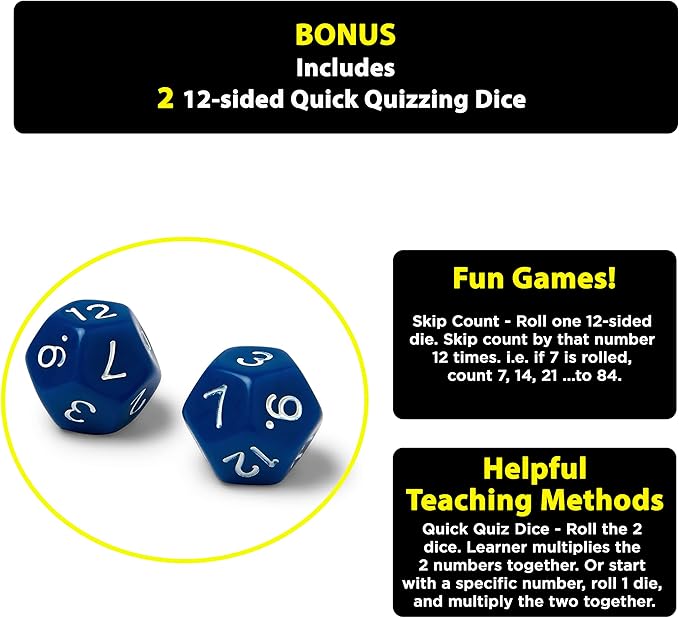 Award-Winning Math Flash Cards – 711 Multiplication & Division Facts (0–12) – Jumbo Cards (3.1” x 5.2”), Visual Aids, 2 Dice, Games, Charts & Mastery Divider Tabs – Grades 3–6 Classroom & Homeschool