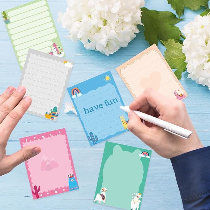 Alpaca Sticky Notes Gifts, 9 Pack Cute Alpaca Notepads 3x4 Inch, Llama Gifts for Coworkers Students, Mexican Camel Self-Stick Memo Pad Office School Supplies for Men Women (450 Sheets)