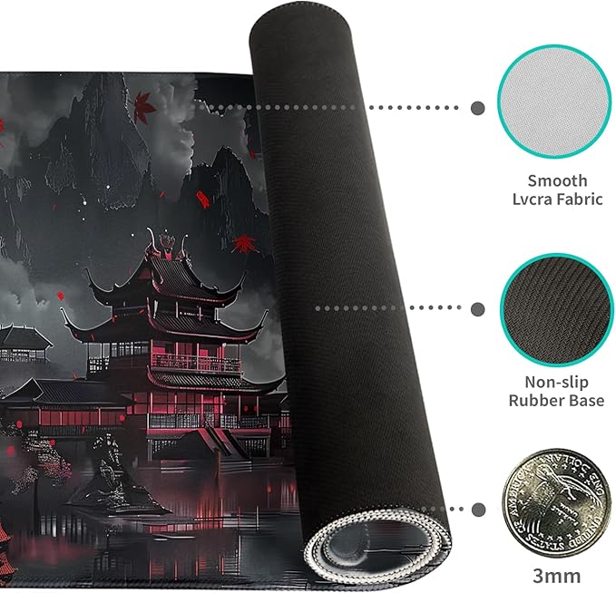 Desk Mat Mouse Pad Gaming Desk Pad XL Large Mouse Mat Office Decor Accessories (Full Moon)