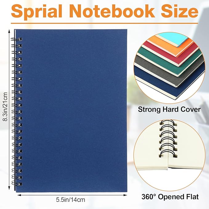 Epakh 36 Pack Blank Spiral Notebook Unlined Notebook Bulk A5 Soft Cover Students Sketchpads Memo Notepad for Drawing Art Back to School Gifts 100 Pages/ 50 Sheets, 8.3 x 5.5 Inches(Multicolor)