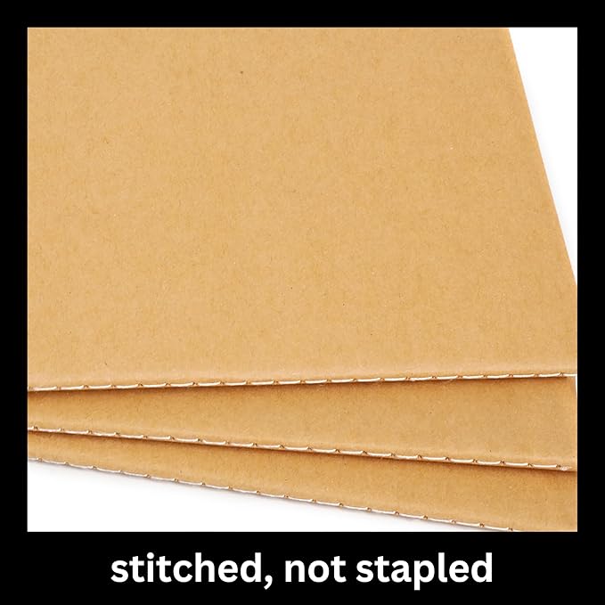 RICCO BELLO Travelers Notebook Refill Inserts, Graph Grid, Kraft Cover, 4.25 x 8.25 inches (Set of 3)