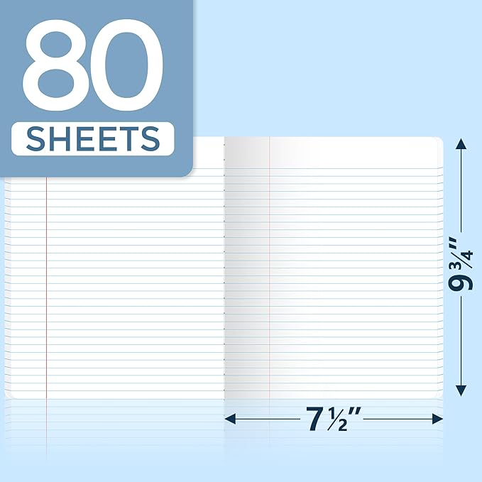 SUNEE Composition Notebooks - Wide Ruled Paper, 12 Pack Composition Book, 9 3/4" x 7 1/2", 80 Sheets/160 Pages, Assorted Morandi Colors, School & Office Supplies