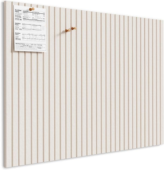 MaxGear Large Cork Boards for Walls 48" x 36", Light Tan Felt Bulletin Board Tiles for Office Decor, 12 Pack Felt Wall Tiles with Slat Paneling, Push Pin Board Home Wall Organizer