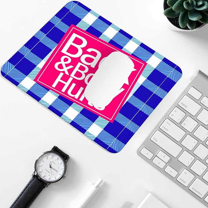 Square Mouse Pad with Non-Slip Rubber Base,Home Office Decoration Desktop Accessory, Laptop Mouse Pad for Office Laptops, 9.4x7.8x0.12in （Back）