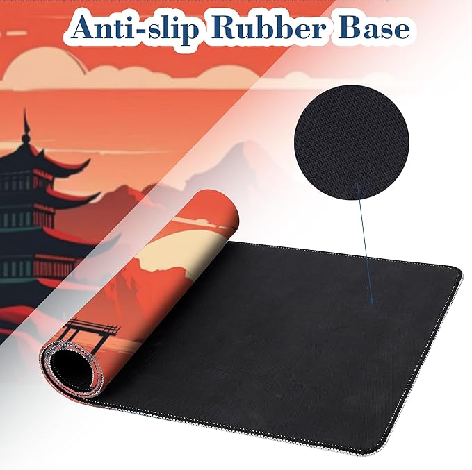Large Gaming Mouse Pad for Desk Pavilion at Sunset Big Desk Mat Mountain Lake Extended Mousepad with Stitched Edge and Non-Slip Base Computer Keyboard Mouse Mat for Home Office Work, 11.8 x 31.5 Inch