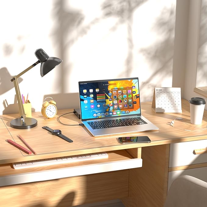 Clear Desk Mat, Desk Protector, Waterproof and Heat-Resistant PVC Round Edge Desk Pad with Non-Slip Backing, Suitable for Home and Office Multifunction Desk Mat, 13.78 x 23.62 Inches