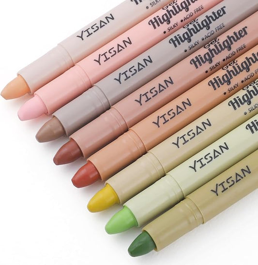 YISAN Bible Highlighter,Dry Highlighter,No Bleed Marker Pens, 8 Earthy Colors,70658