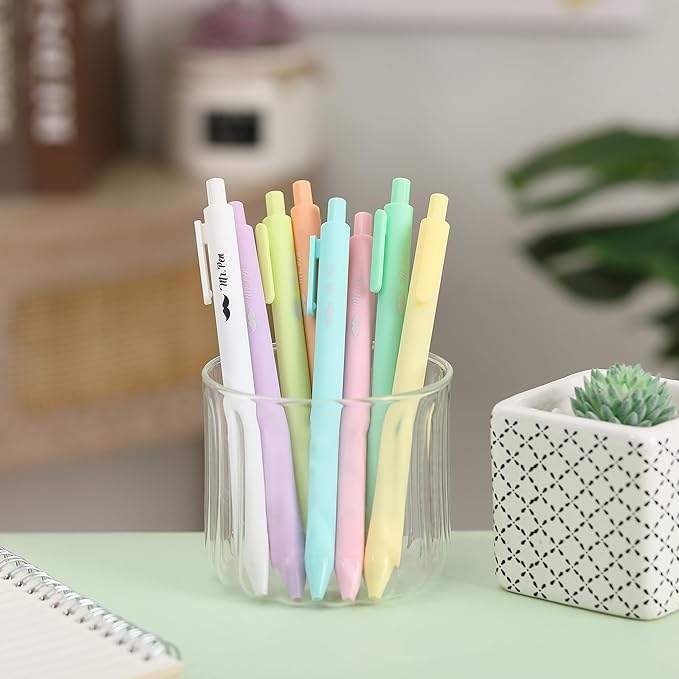 Mr. Pen- Retractable Gel Pens, 8 Pack, Color Ink Gel Pens Fine Point, Macaron Pastel Colors, 0.7mm Gel Pens Fine Point, Retractable Pens, Cute Pens, Aesthetic Pens for Journaling Fine Tip Pens