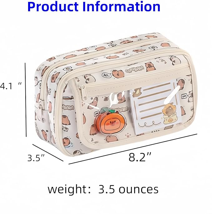 Cute Kawaii Pencil Case Pouch Cartoon Pen Box Holder Organizer for Office Workspace Supplies Desk Accessories Travel Essentials Aesthetic Trendy Cool Stuff Gift Large Capacity (Black Cat)