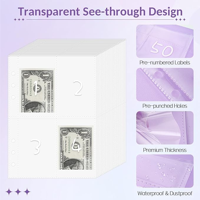 Sooez 100 Envelopes Money Saving Challenge, Savings Challenges Book with Envelopes & Challenge Tracker, Motivational Process to Save $5050, Money Saving Binder 100 Pocket Pre-numbered, Christmas Gifts
