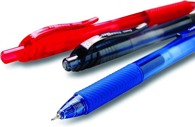 Pentel EnerGel-X Retractable Liquid Gel Pen, 0.5 mm, Black, Pack of 24