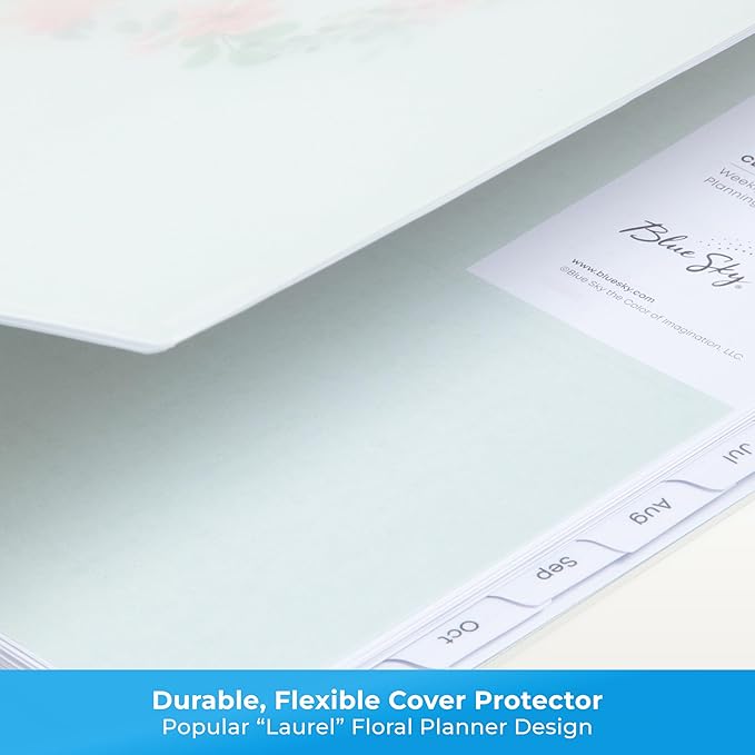 Blue Sky 2026 Weekly and Monthly Planner Calendar, January 2026 - December 2026, 8.5" x 11", Flexible Cover, Laminated Tabs, Durable Twin Wire Binding, Storage Pocket, Laurel