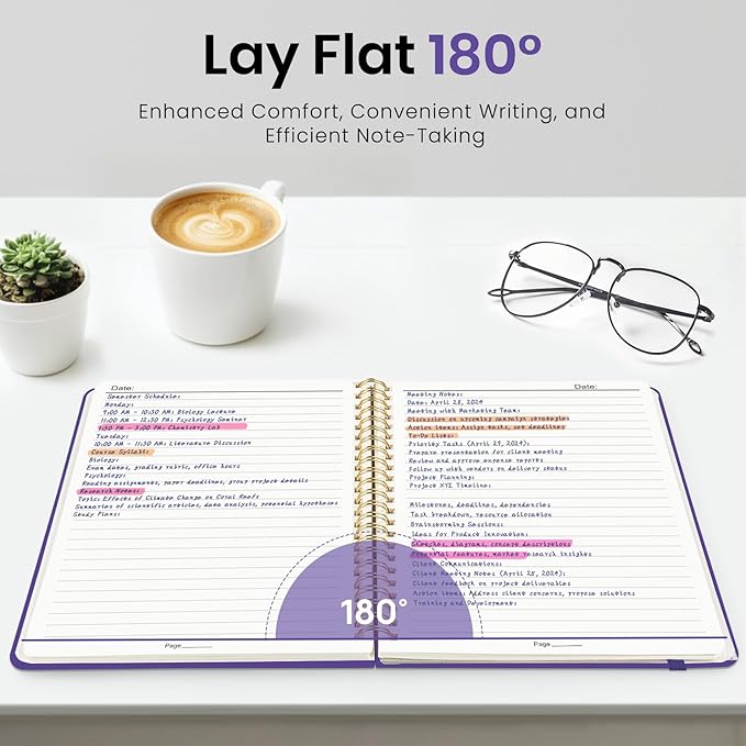 Lined Spiral Journal Notebook for Women, A5 College Ruled Journals for Writing, Hardcover Notebooks for Work, Note taking and Office School Supplies,140 Pages - Periwinkle Blue