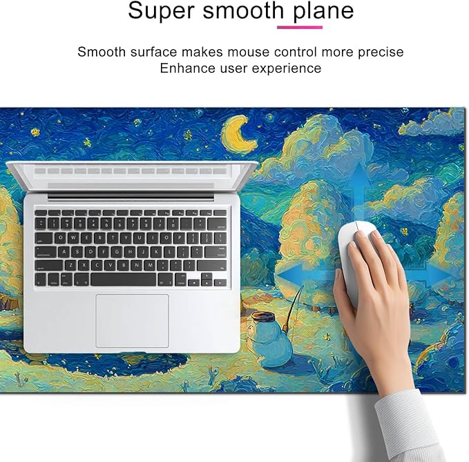 XL Mouse Pad 31.5 x 11.8 Inch Gaming Mousepad Diatomite Large Keyboard Mouse Pad for Home and Office Desk Accessories with Winter Cabin Starry Sky Bear Campfire Artwork