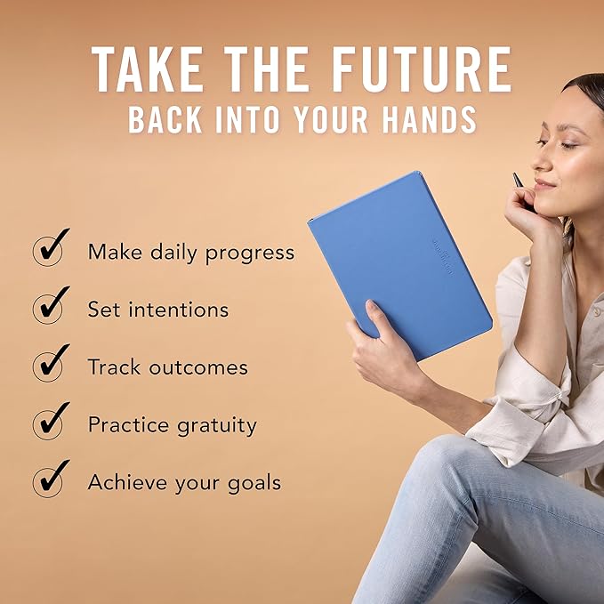MI GOALS Goal Digger Daily Planner 2026 | Dated Journal for Gratitude, Progress & Habit Tracking | Day-To-A-Page B5 (Element Blue)