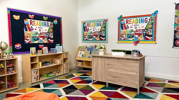 Sproutbrite Classroom Decorations - Reading Banner and Poster for Teachers - Bulletin Board and Wall Decor for Pre School, Elementary and Middle School Themes