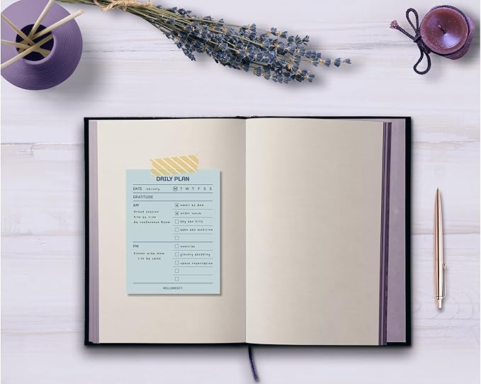 Day By Day Mini Planner Pads, Aesthetic Korean Style Tear-off Planning Pad, Pack of 4 Designs, 100 Sheets each design (Total 400 Sheets), Lovely Assorted Color, Portable Size 3.15 x 4.13", SET_B [ To Do List + Daily Plan + Weekly Plan + Grid Memo Pad ]