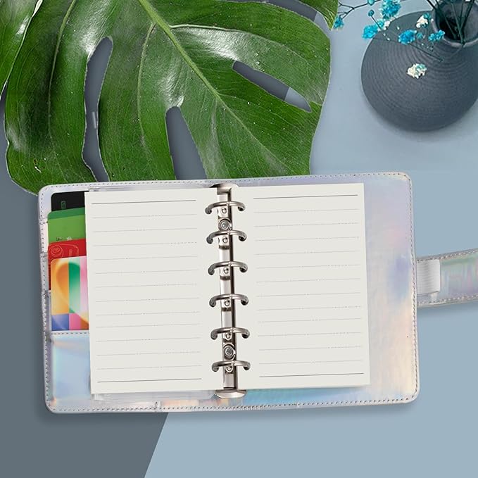 Harphia A7 6-Hole Binder Refill Value Set, 90-Sheet Rulled Line Loose Leaf Paper with Stickers and Dividers, Planner Inserts with Binder Pockets