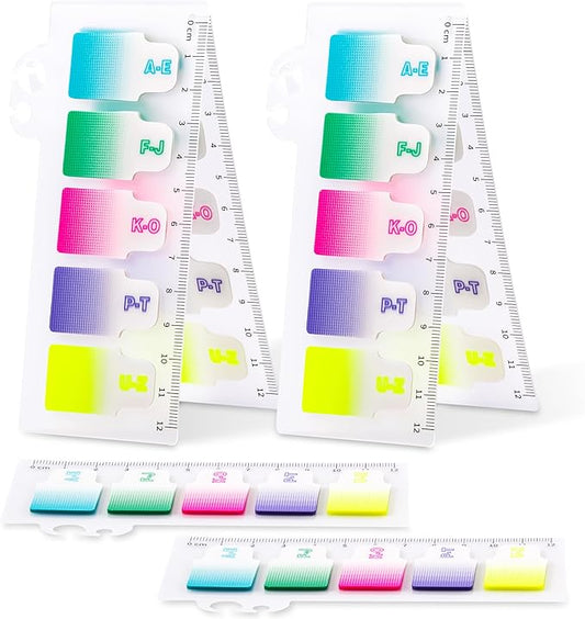 Golcellia 6 Pcs 600 Sheets Sticky Tabs - Colorful Sticky Flags with 5 Gradient Patterns - Ideal for Index, Notebook, Book, Page, Divider, Binder Tabs, Page Markers & Bible Tabs