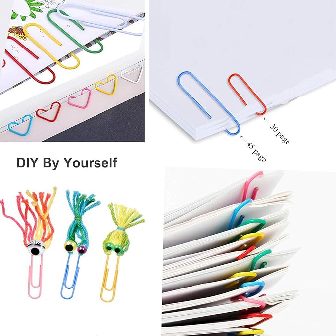 Vinaco Paper Clips Colorful, 100 Pack Large Paper Clips 2 Inch (50 mm), Durable & Rust Resistant, Jumbo Paper Clip, Colored Paper Clip. Great for Office, School and Personal Use (Multicolored)