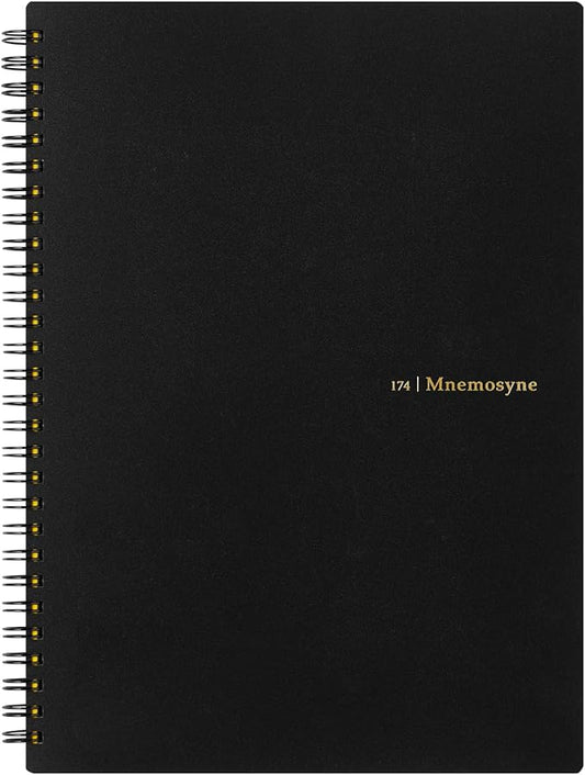 Maruman MNEMOSYNE Notebook 9.92 x 7.05 Inches (B5), 8mm ruled 29-line, 80 Sheets, Black, 1 ea. (N174)