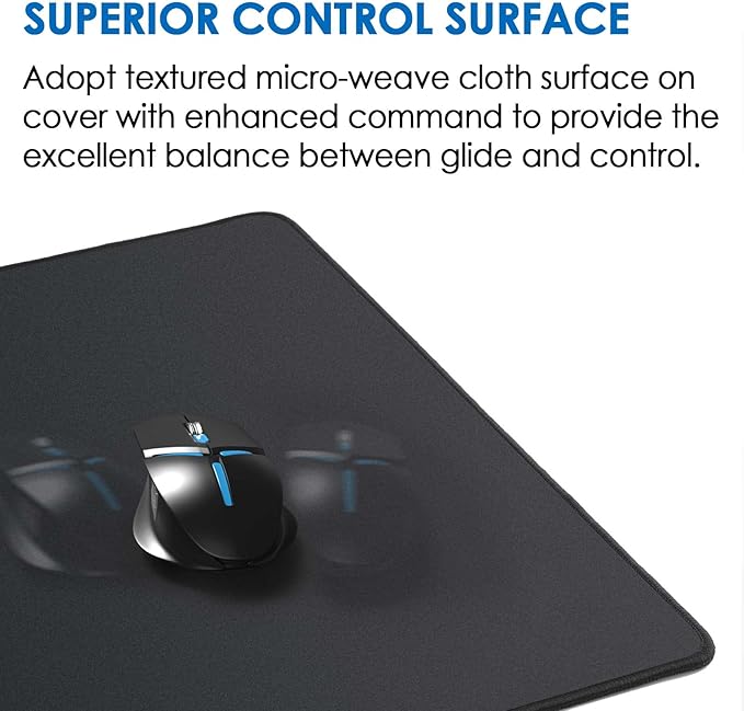 KTRIO Large Gaming Mouse Pad Desk Mat, Superior Micro-Weave Cloth for Precise Mouse Control, Non-Slip Rubber Base, Stitched Edges, Water-Resistant, for Gamer, Office & Home, 35.4" x 15.7" inches