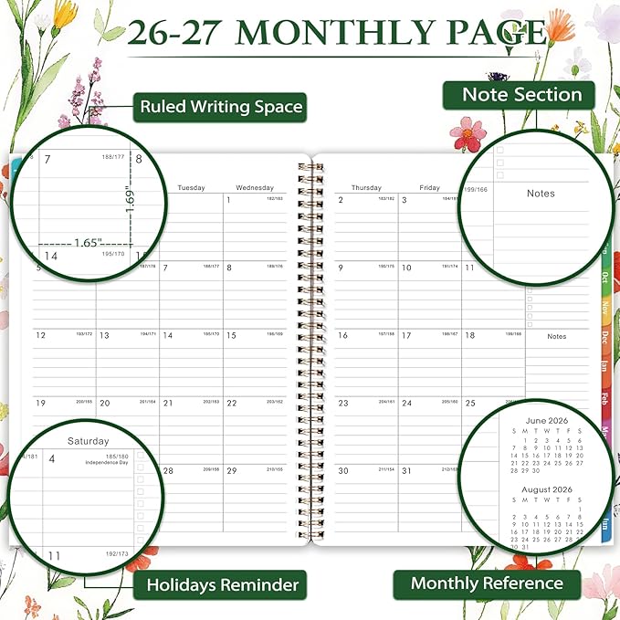 2026-2027 Planner - 9" x 11" Planner Weekly and Monthly 2026-2027, from JULY 2026 to JUNE 2027, Academic Calendar with Tabs, Twin-Wire Binding, Inner Pocket, Premium Thick Paper