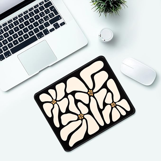 Pink Daisy Flower Desk Pad Mat with Stitched Edges and Non-Slip Rubber Base, Premium-Textured Mouse Pad for Laptop, Computer & PC, Gaming & Working, Waterproof Mousepad