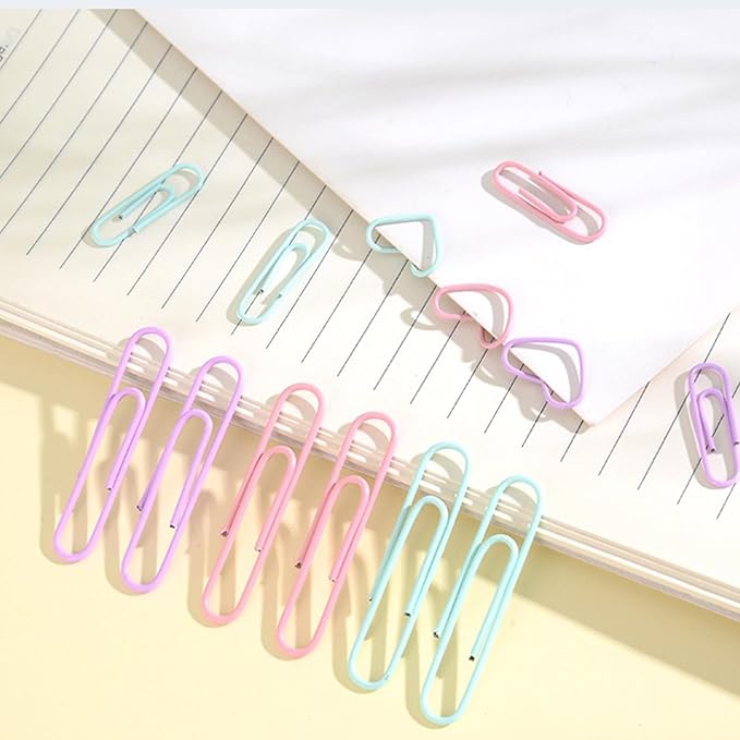 Macaron Colored Paper Clips,450 pcs Paper Clips Assorted Sizes, Large Small（1.1 inch & 2 inch） Paperclips, Paper Clip for Paperwork Office School and Personal Use
