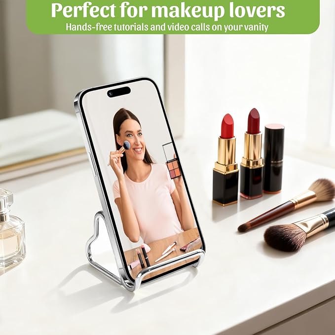 Qomamount Business Card Holder,Cute Heart-Shaped Metal Card Display Stand,Vertical Desktop Name Card Organizer,Small Phone Stand & Photo Holder for Office,Wedding,Reception,Exhibition(Sliver)