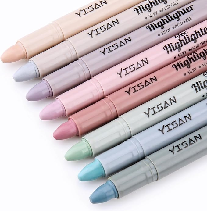 YISAN Bible Highlighter, Dry Highlighter, No Bleed, 8 Dusty Colors, 70634
