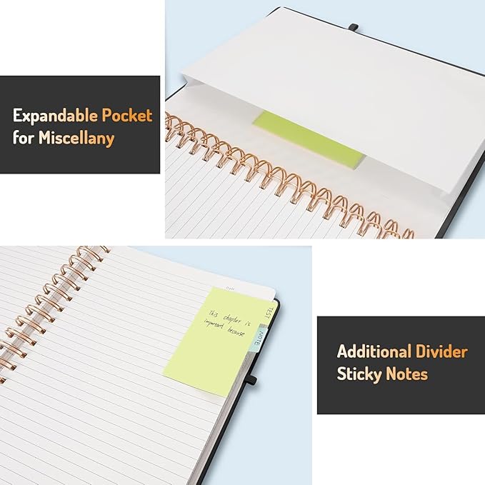 Forvencer Lined Spiral Journal Notebook with 300 Numbered Pages, B5 College Ruled Thick Journals for Writing with 100GSM Paper, Hardcover Notebooks with Contents for Work, School,olive green