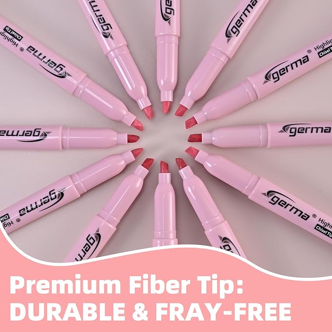 Pink Highlighter 12 Pack, Mild Pastel Color, Chisel Tip Bible Highlighters No Bleed, Quick-Drying, Cute Aesthetic Markers for Journaling, Bible Study, School Office Supplies