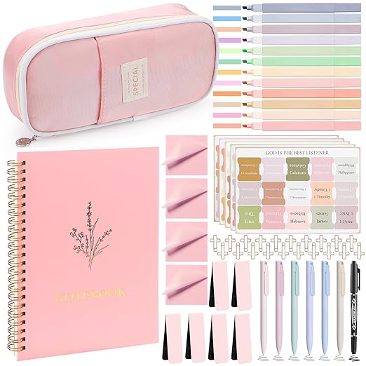 Bible Study Supplies, Bible Journaling Kit, Bible Study Kit for Women, Aesthetic Book Annotation Kit, Bible Study Tools, Christian Gifts for Women, Christmas Gift