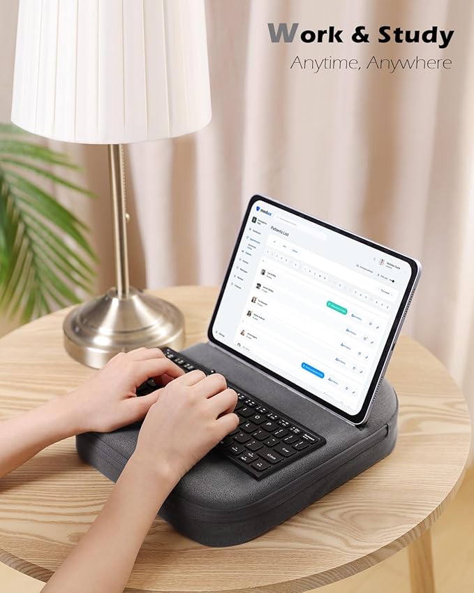 MoKo New Tablet Pillow Stand - Adjustable Viewing Angles Design, Tablet Pillow Holder for Lap/Bed/Desk, with Stylus Pen Holder, Compatible with iPad Pro 11/10.9/10.2 Up to 11", Phone, Book, Gray