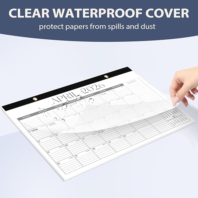 Desk Calendar 2025-2026, Runs Until December 2026 - Large Size 17" x 12" Desktop/Wall Monthly Calendar with To Do List, Personal Desk Calendar Planner for Home, School, Office (Pack of 2)