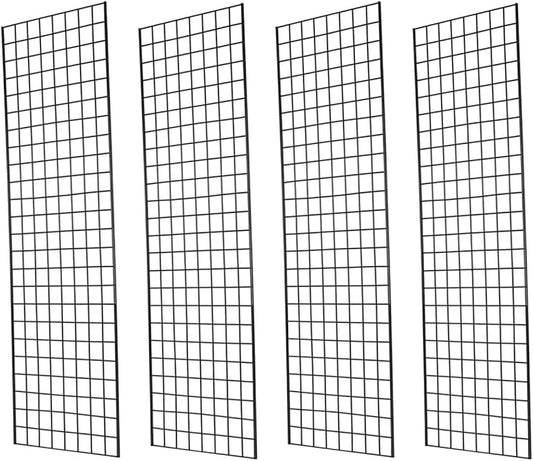 Grid Wall Commercial Grade Gridwall Panels – Heavy Duty Grid Panel for Any Retail Display Wall Grid 2' Width x 6' Height, Black (Pack of 4)