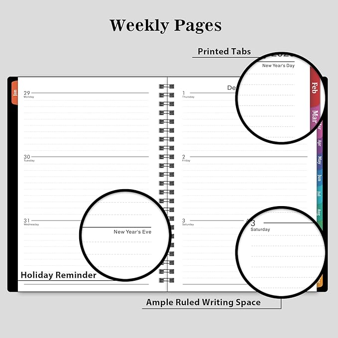2026 Planner - Weekly & Monthly Planner 2026, Planner 2026, From January 2026 - December 2026, 6.25 in × 8.3 in, Flexible Cover, Twin-Wire Binding - Classic Black, Improving Your Time Management Skill