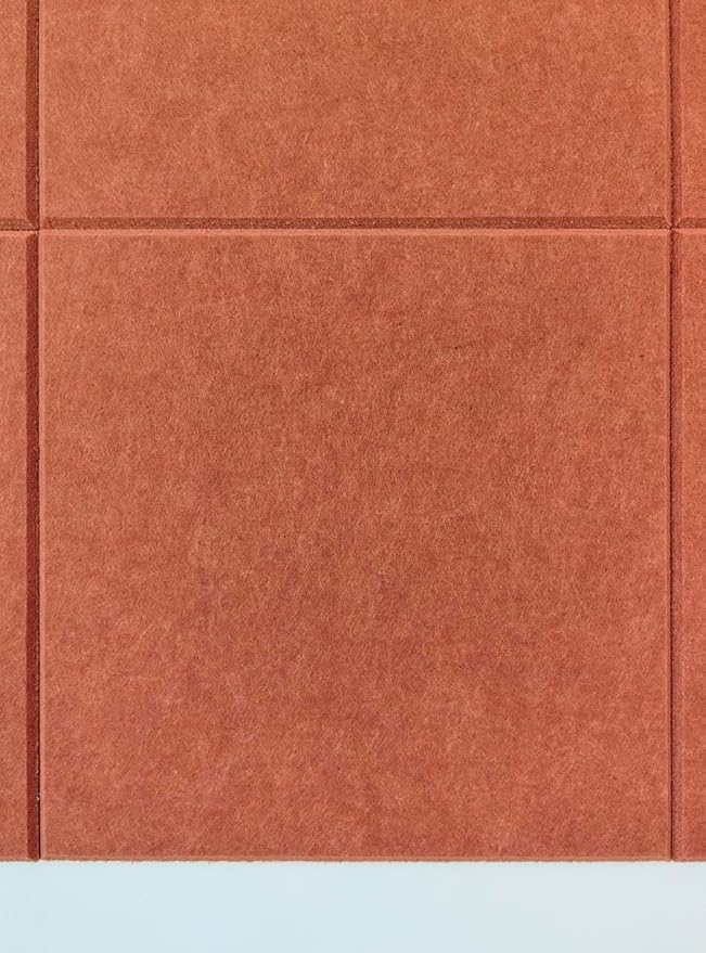Felt Wall Tiles | Large Cork Board Alternative | Aesthetic Felt Bulletin Board for Office, Home & Classroom | Large Cork Boards for Walls Pinboard (12-Pack) | Dark Orange