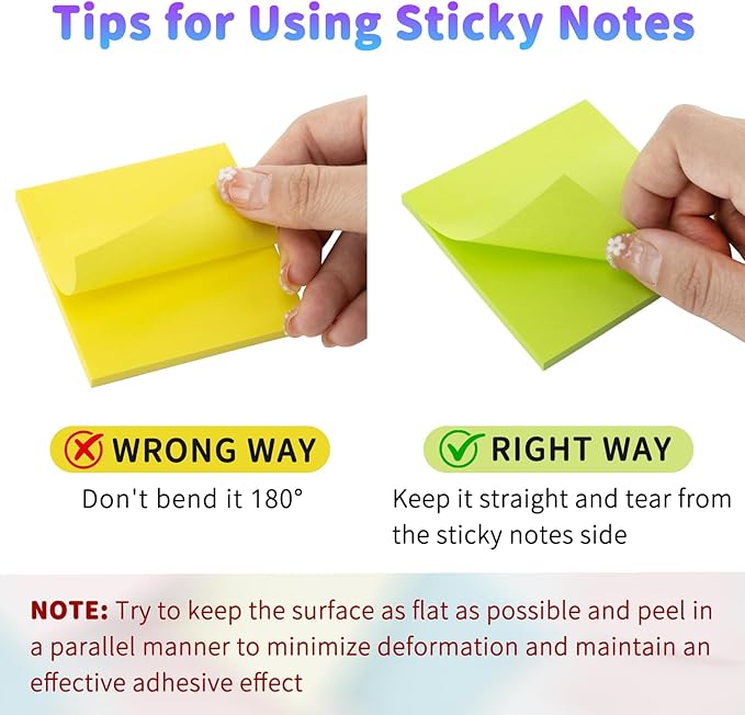 492PCS to-Do List Sticky Notes - CARGEN Memo Stickers, 3x3in Large Colorful Self-Sticky Note Pads for Office, Meeting, Home and School Study Supplies, 82 Sheets/Pad, 6 Pads, 6 Colors